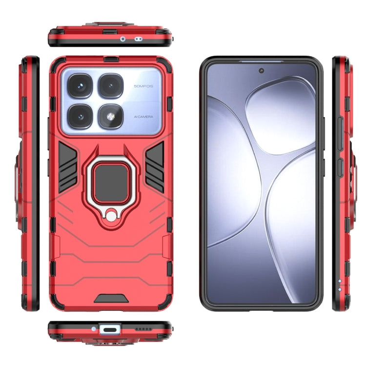 For Redmi K70 Ultra Global Shockproof PC + TPU Holder Phone Case(Red) - Xiaomi Cases by buy2fix | Online Shopping UK | buy2fix