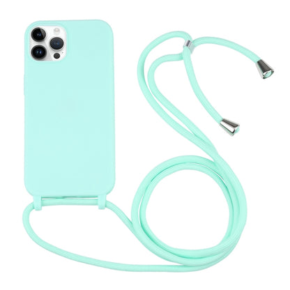 For iPhone 16 Pro Candy Colors TPU Protective Phone Case with Lanyard (Mint Green) - iPhone 16 Pro Cases by buy2fix | Online Shopping UK | buy2fix