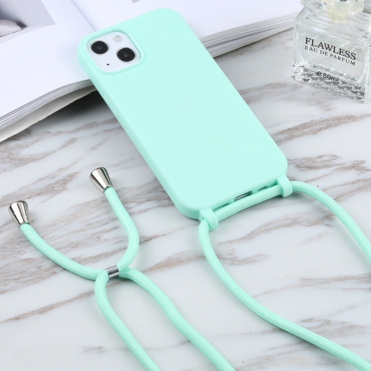 For iPhone 16 Plus Candy Colors TPU Protective Phone Case with Lanyard(Mint Green) - iPhone 16 Plus Cases by buy2fix | Online Shopping UK | buy2fix