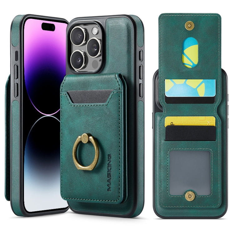 For iPhone 14 Pro DG.MING K1 MagSafe Detachable Wallet RFID Back Cover Phone Case(Green) - iPhone 14 Pro Cases by DG.MING | Online Shopping UK | buy2fix