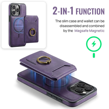 For iPhone 13 Pro DG.MING K1 MagSafe Detachable Wallet RFID Back Cover Phone Case(Purple) - iPhone 13 Pro Cases by DG.MING | Online Shopping UK | buy2fix