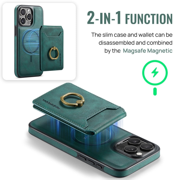 For iPhone 13 Pro DG.MING K1 MagSafe Detachable Wallet RFID Back Cover Phone Case(Green) - iPhone 13 Pro Cases by DG.MING | Online Shopping UK | buy2fix