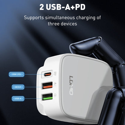 LDNIO Q334 32W Type-C + Dual USB Port Charger with 1m Micro USB Data Cable, Plug Type:US Plug(White) - USB Charger by LDNIO | Online Shopping UK | buy2fix