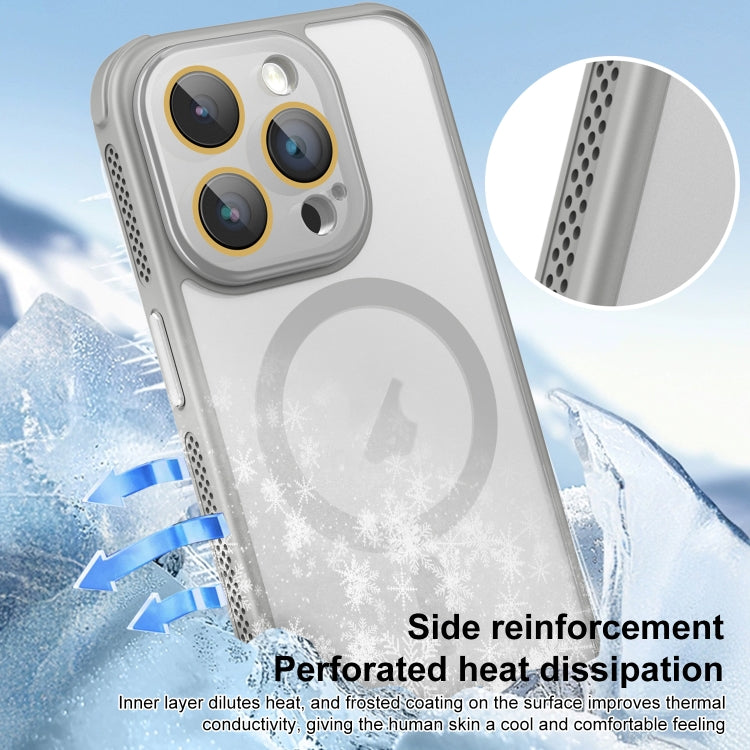 For iPhone 16 Side Cooling Skin Feel Frosted MagSafe Magnetic Phone Case(Blue) - iPhone 16 Cases by buy2fix | Online Shopping UK | buy2fix