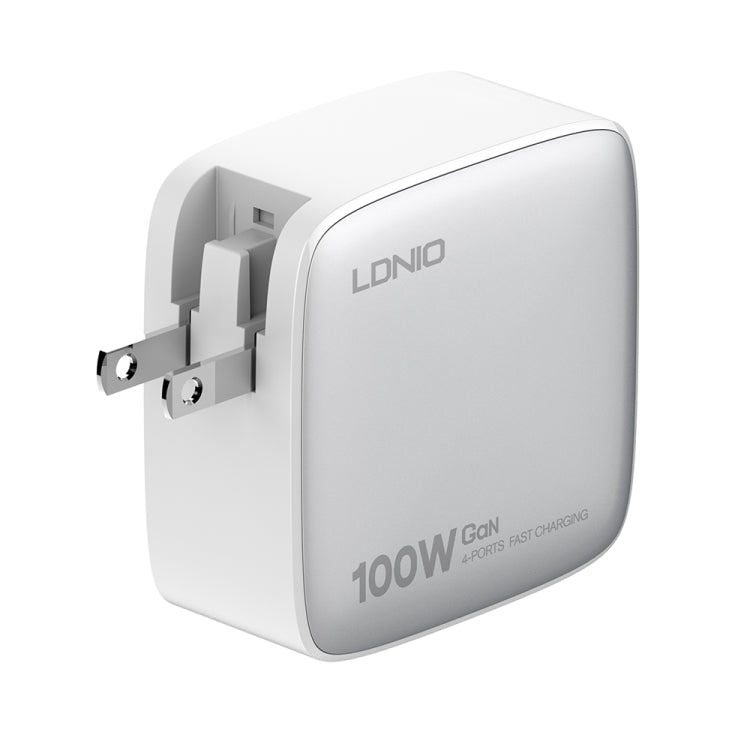 LDNIO Q408 100W GaN USB+3 USB-C / Type-C Interface Charger with 1m 100W USB-C / Type-C to USB-C / Type-C Data Cable, Plug Type:US Plug(White) - USB Charger by LDNIO | Online Shopping UK | buy2fix