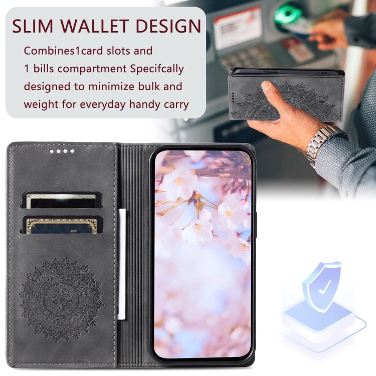 For Google Pixel 9 Pro XL Totem Embossed Magnetic Leather Phone Case(Grey) - Google Cases by buy2fix | Online Shopping UK | buy2fix