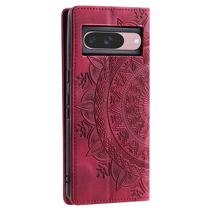 For Google Pixel 9 / 9 Pro Totem Embossed Magnetic Leather Phone Case(Red) - Google Cases by buy2fix | Online Shopping UK | buy2fix