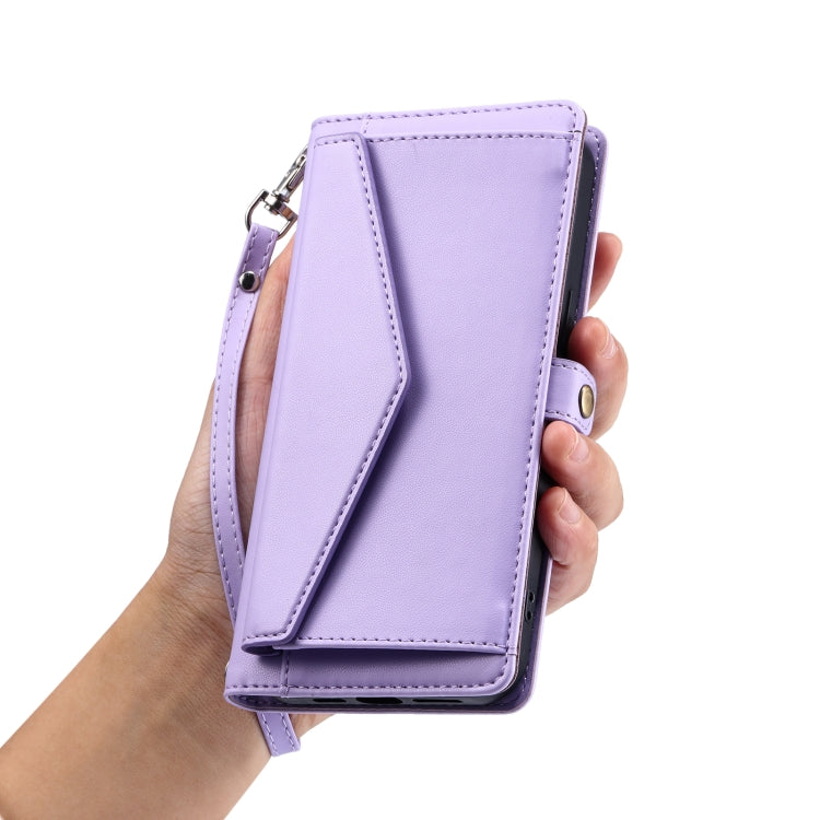 For Google Pixel 9 / 9 Pro Wallet Multi-card Slot Leather Phone Case with Lanyard(Purple) - Google Cases by buy2fix | Online Shopping UK | buy2fix