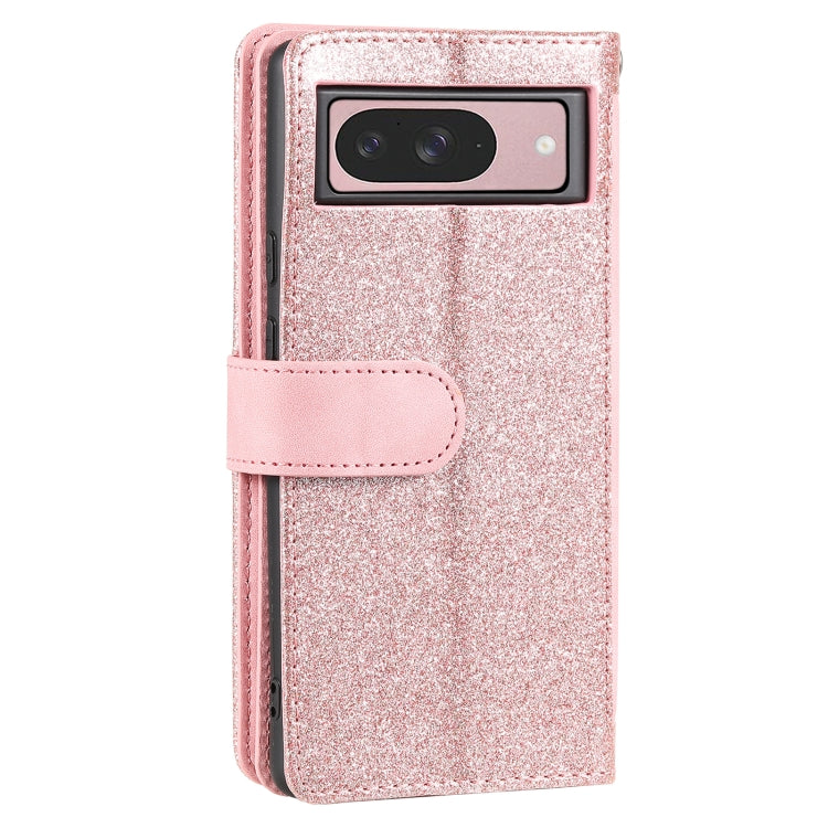 For Google Pixel 9 / 9 Pro Zipper Wallet Bag Horizontal Flip PU Phone Case with 9 Card Slots(Rose Gold) - Google Cases by buy2fix | Online Shopping UK | buy2fix