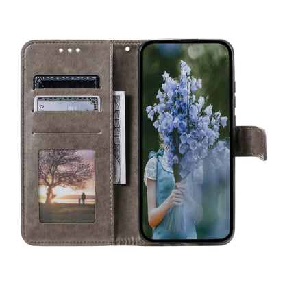 For Google Pixel 9 / 9 Pro Totem Flower Embossed Leather Phone Case with Lanyard(Grey) - Google Cases by buy2fix | Online Shopping UK | buy2fix