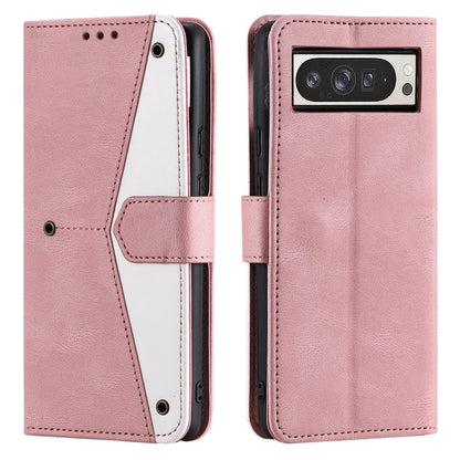 For Google Pixel 9 Pro XL Nail Skin Feel Stitching Calf Texture Leather Phone Case(Rose Gold) - Google Cases by buy2fix | Online Shopping UK | buy2fix