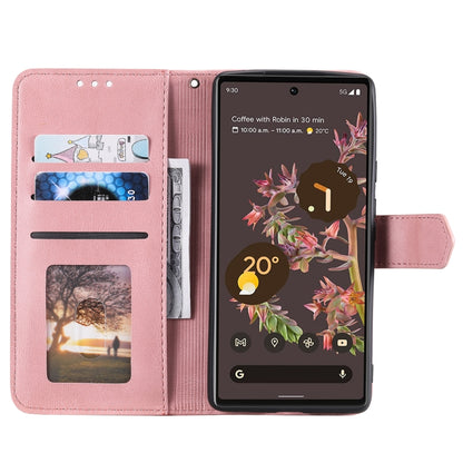 For Google Pixel 9 Pro XL Nail Skin Feel Stitching Calf Texture Leather Phone Case(Rose Gold) - Google Cases by buy2fix | Online Shopping UK | buy2fix