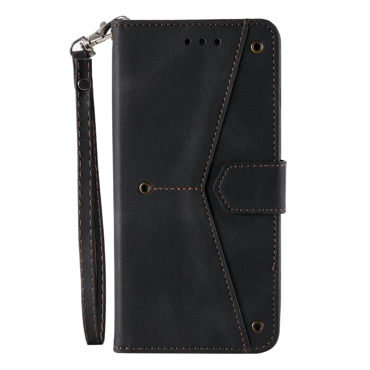 For Google Pixel 9 / 9 Pro Nail Skin Feel Stitching Calf Texture Leather Phone Case(Black) - Google Cases by buy2fix | Online Shopping UK | buy2fix