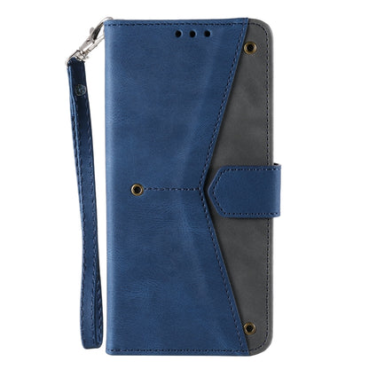 For Google Pixel 9 / 9 Pro Nail Skin Feel Stitching Calf Texture Leather Phone Case(Blue) - Google Cases by buy2fix | Online Shopping UK | buy2fix