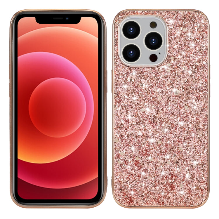 For iPhone 16 Pro Max Glitter Powder Shockproof TPU Phone Case(Rose Gold) - iPhone 16 Pro Max Cases by buy2fix | Online Shopping UK | buy2fix