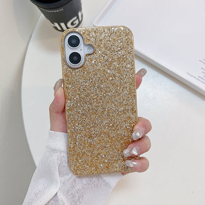 For iPhone 16 Glitter Powder Shockproof TPU Phone Case(Gold) - iPhone 16 Cases by buy2fix | Online Shopping UK | buy2fix