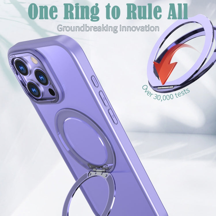 For iPhone 16 Pro Wing Series MagSafe Magnetic Ring Holder Phone Case(Light Purple) - iPhone 16 Pro Cases by buy2fix | Online Shopping UK | buy2fix