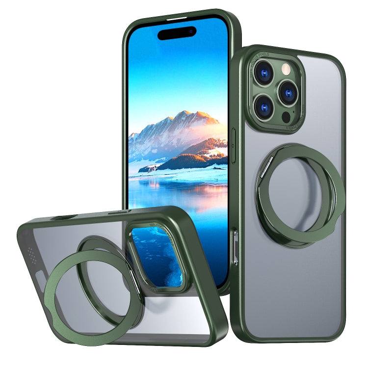 For iPhone 16 Pro Wing Series MagSafe Magnetic Ring Holder Phone Case(Green) - iPhone 16 Pro Cases by buy2fix | Online Shopping UK | buy2fix