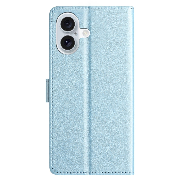 For iPhone 16 Plus Silk Texture Horizontal Flip Leather Phone Case(Light Blue) - iPhone 16 Plus Cases by buy2fix | Online Shopping UK | buy2fix