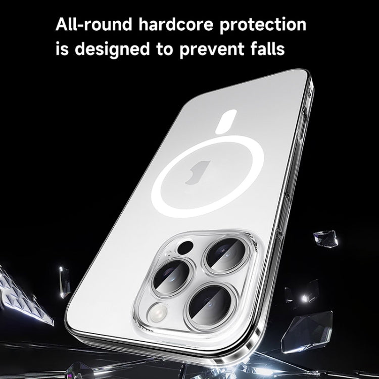 For iPhone 14 Pro Max SULADA Crystal Sand Series Electroplating Frosted MagSafe Magnetic Phone Case(Transparent) - iPhone 14 Pro Max Cases by SULADA | Online Shopping UK | buy2fix