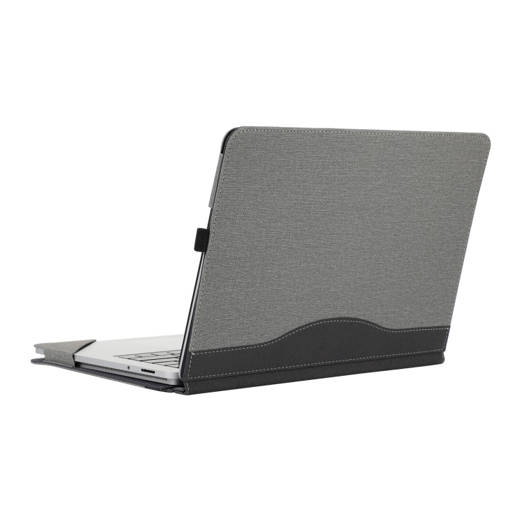 For Microsoft Surface Laptop Studio 2 Cotton Cloth Texture Leather Laptop Protective Case(Light Grey) - Screen & Keyboard Cover by buy2fix | Online Shopping UK | buy2fix