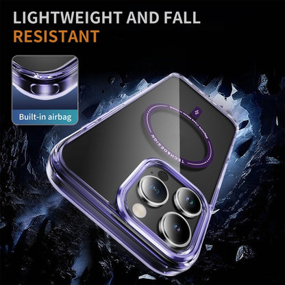 For iPhone 16 Pro Airbag Magsafe PC Hybrid TPU Phone Case(Clear Purple) - iPhone 16 Pro Cases by buy2fix | Online Shopping UK | buy2fix