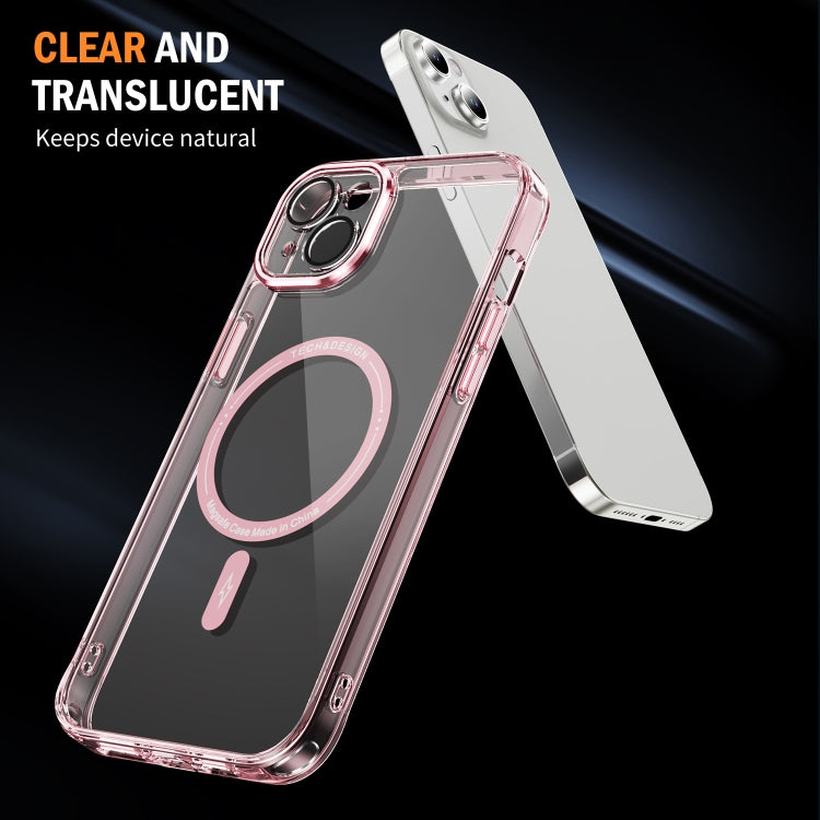 For iPhone 15 Airbag Magsafe PC Hybrid TPU Phone Case(Clear Pink) - iPhone 15 Cases by buy2fix | Online Shopping UK | buy2fix