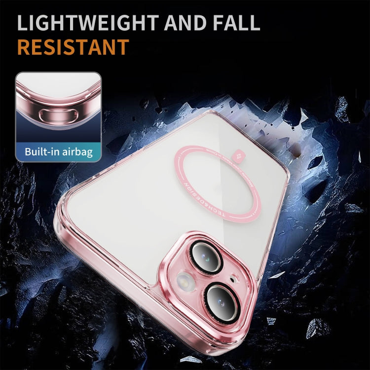 For iPhone 15 Airbag Magsafe PC Hybrid TPU Phone Case(Clear Pink) - iPhone 15 Cases by buy2fix | Online Shopping UK | buy2fix