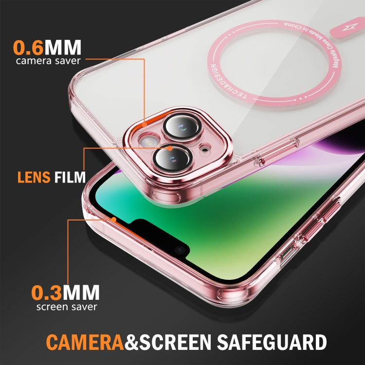 For iPhone 15 Airbag Magsafe PC Hybrid TPU Phone Case(Clear Pink) - iPhone 15 Cases by buy2fix | Online Shopping UK | buy2fix