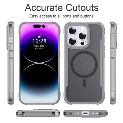 For iPhone 16 Plus Skin Feel Frosted MagSafe Magnetic PC Hybrid TPU Phone Case(Grey) - iPhone 16 Plus Cases by buy2fix | Online Shopping UK | buy2fix