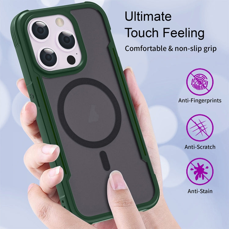 For iPhone 16 Pro Skin Feel Frosted MagSafe Magnetic PC Hybrid TPU Phone Case(Green) - iPhone 16 Pro Cases by buy2fix | Online Shopping UK | buy2fix