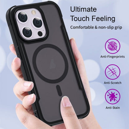 For iPhone 15 Pro Max Skin Feel Frosted MagSafe Magnetic PC Hybrid TPU Phone Case(Black) - iPhone 15 Pro Max Cases by buy2fix | Online Shopping UK | buy2fix