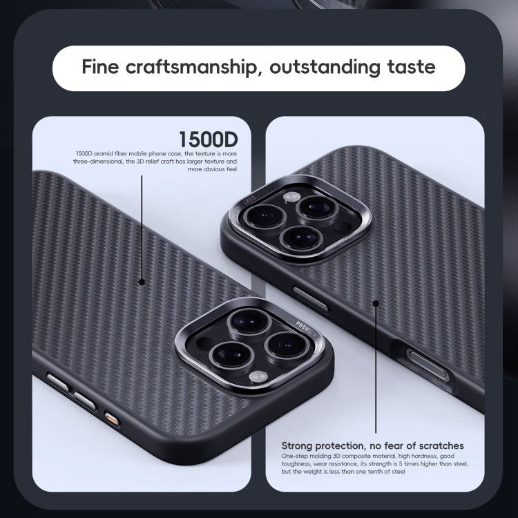 For iPhone 16 Pro Max Carbon Fiber Kevlar MagSafe Magnetic Phone Case(Black) - iPhone 16 Pro Max Cases by buy2fix | Online Shopping UK | buy2fix