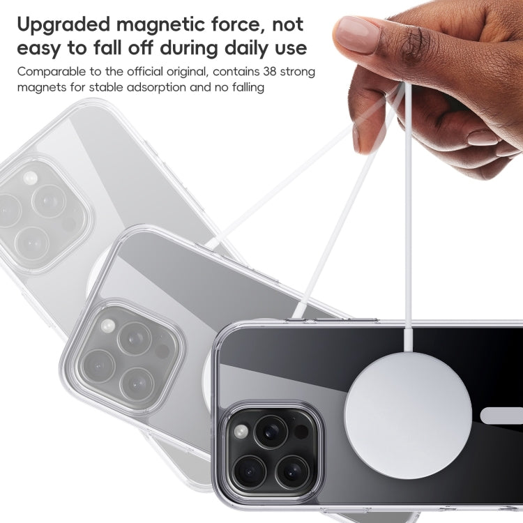 For iPhone 16 Crystal Clear MagSafe Magnetic Phone Case(Transparent Titanium Blue) - iPhone 16 Cases by buy2fix | Online Shopping UK | buy2fix