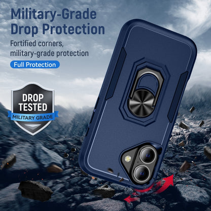 For iPhone 16 Plus Pioneer Armor Heavy Duty PC + TPU Phone Case with Holder(Blue) - iPhone 16 Plus Cases by buy2fix | Online Shopping UK | buy2fix