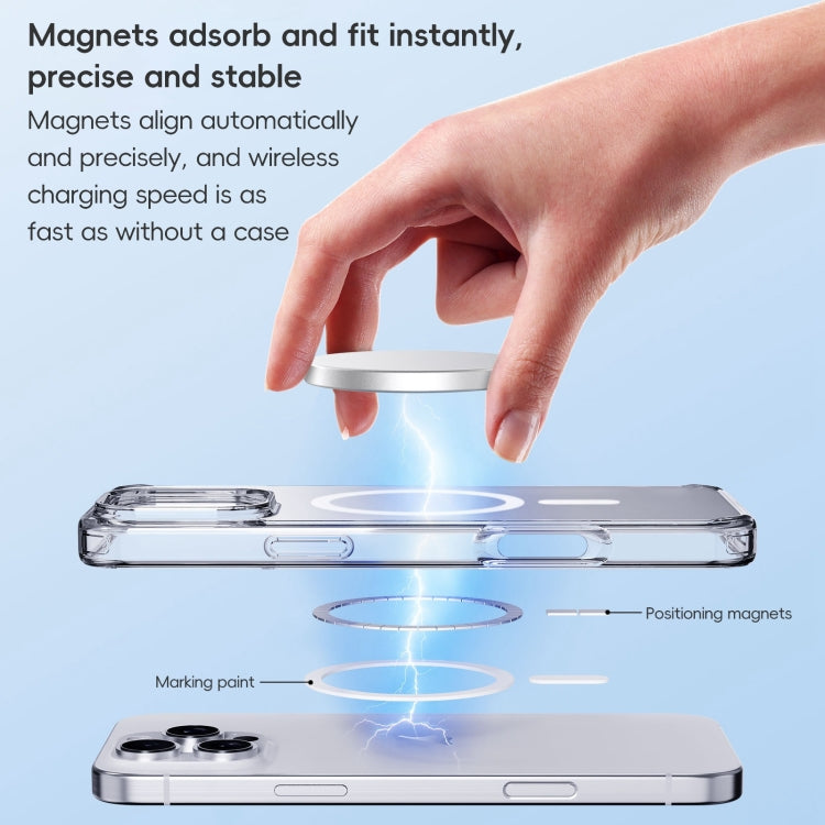 For iPhone 16 Crystal Clear Frosted MagSafe Magnetic Phone Case(Transparent) - iPhone 16 Cases by buy2fix | Online Shopping UK | buy2fix