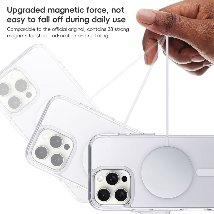 For iPhone 16 Pro Crystal Clear Frosted MagSafe Magnetic Phone Case(Transparent Black) - iPhone 16 Pro Cases by buy2fix | Online Shopping UK | buy2fix