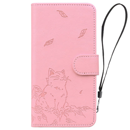 For Redmi K70 Ultra Cute Cat Embossed Leather Phone Case(Pink) - Xiaomi Cases by buy2fix | Online Shopping UK | buy2fix