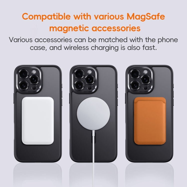 For iPhone 16 Fine Hole Frosted MagSafe Magnetic Phone Case(Black) - iPhone 16 Cases by buy2fix | Online Shopping UK | buy2fix