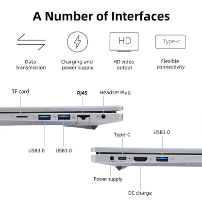 14 inch Windows 11 Laptop, 8GB+128GB, Gen 5th Intel Core i3 CPU, 180 Degree Rotation Axis(Silver) - Others by buy2fix | Online Shopping UK | buy2fix