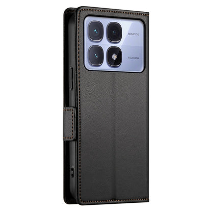 For Redmi K70 Ultra Side Buckle Magnetic Frosted Leather Phone Case(Black) - Xiaomi Cases by buy2fix | Online Shopping UK | buy2fix