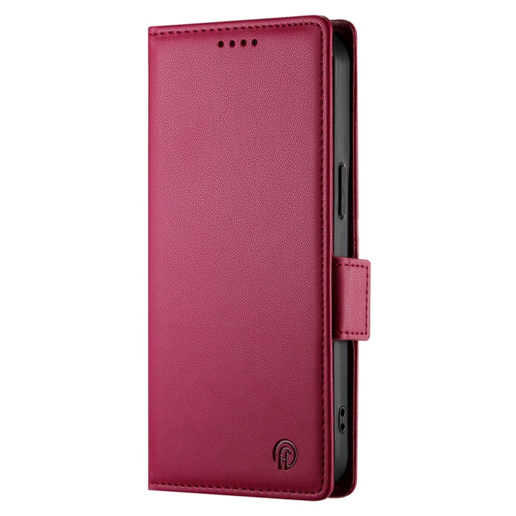 For Redmi K70 Ultra Side Buckle Magnetic Frosted Leather Phone Case(Wine Red) - Xiaomi Cases by buy2fix | Online Shopping UK | buy2fix