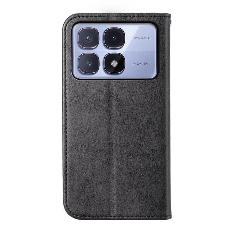 For Redmi K70 Ultra Cubic Grid Calf Texture Magnetic Leather Phone Case(Black) - Xiaomi Cases by buy2fix | Online Shopping UK | buy2fix