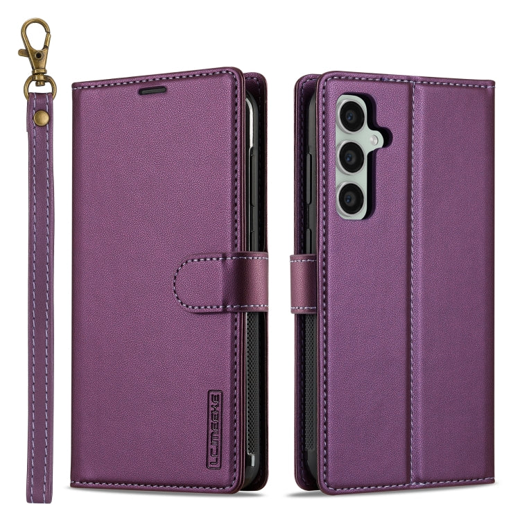 For Samsung Galaxy S24 5G LC.IMEEKE L2 Series Detachable Magsafe PU Phone Case with Lanyard(Purple) - Galaxy S24 5G Cases by LC.IMEEKE | Online Shopping UK | buy2fix