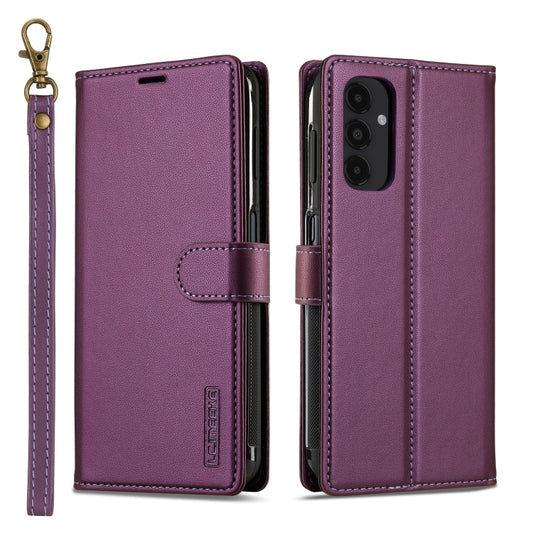 For Samsung Galaxy A14 4G / A14 5G LC.IMEEKE L2 Series Detachable Magsafe PU Phone Case with Lanyard(Purple) - Galaxy Phone Cases by LC.IMEEKE | Online Shopping UK | buy2fix