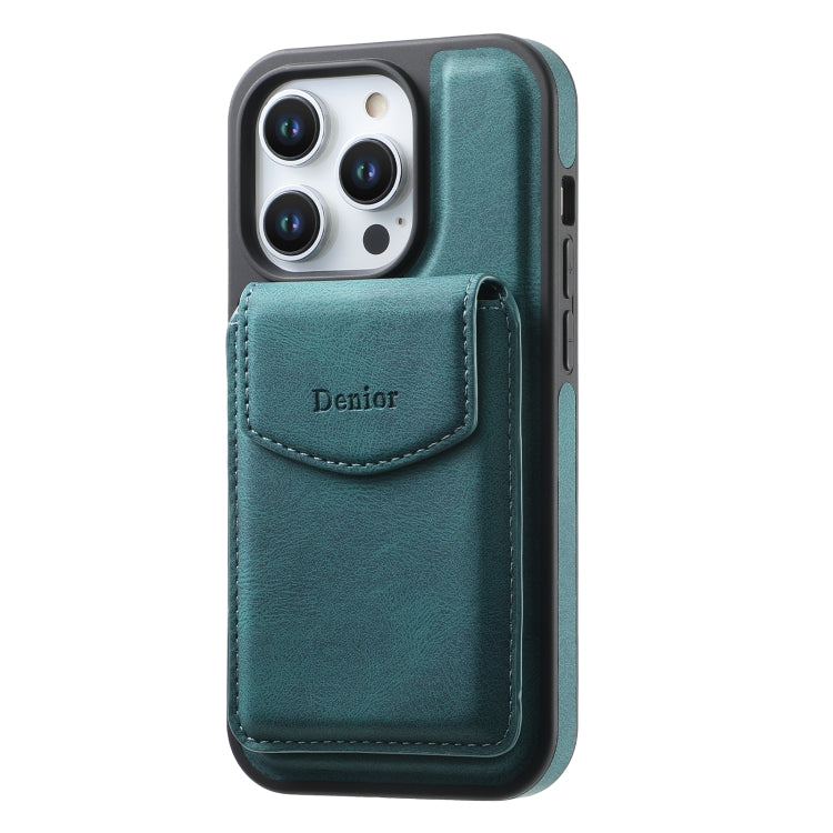 For iPhone 15 Pro Max Denior D20 Skin Feel MagSafe Holder Detachable Card Slot Phone Case(Blue) - iPhone 15 Pro Max Cases by Denior | Online Shopping UK | buy2fix