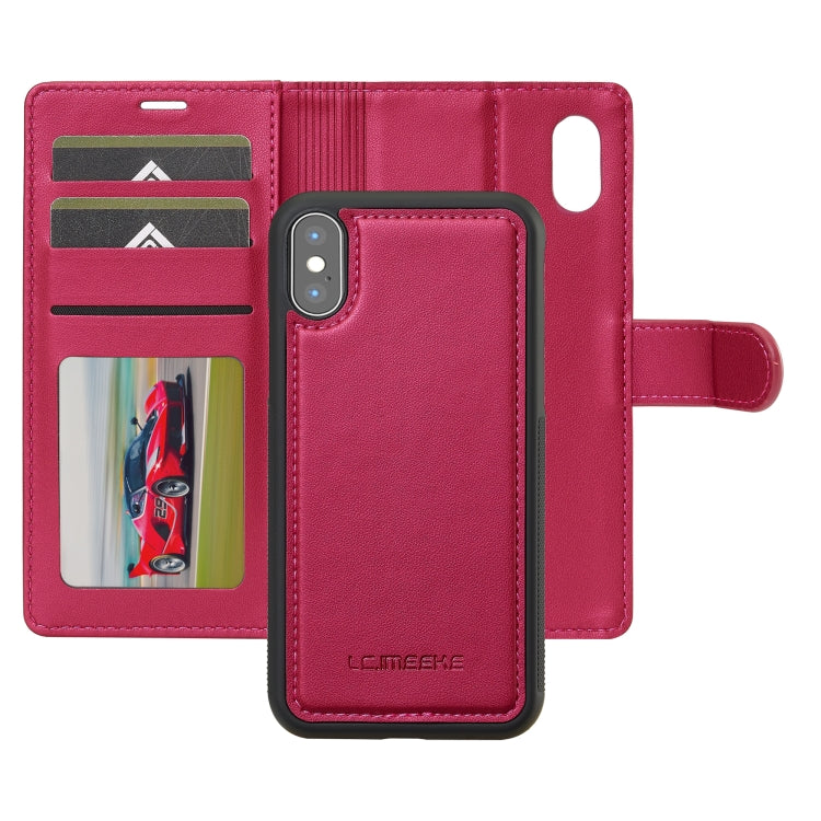 For iPhone XS Max LC.IMEEKE L2 Series Detachable Magsafe PU Phone Case with Lanyard(Red) - More iPhone Cases by LC.IMEEKE | Online Shopping UK | buy2fix