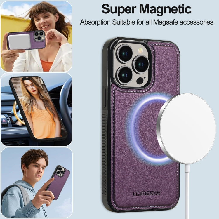 For iPhone 13 Pro Max LC.IMEEKE L2 Series Detachable Magsafe PU Phone Case with Lanyard(Purple) - iPhone 13 Pro Max Cases by LC.IMEEKE | Online Shopping UK | buy2fix