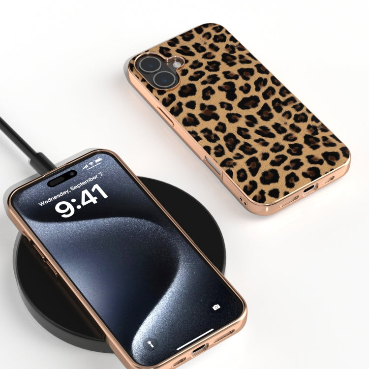 For iPhone 16 Nano Plating Leopard Print Phone Case(Gold) - iPhone 16 Cases by buy2fix | Online Shopping UK | buy2fix