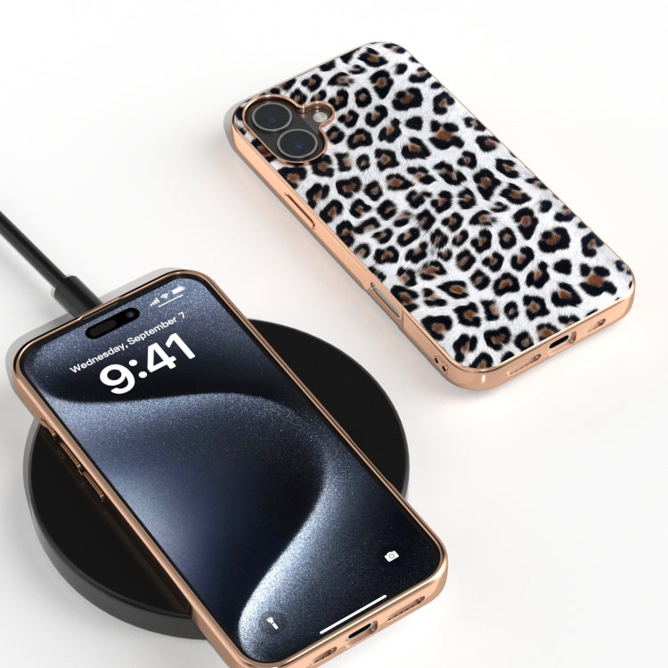 For iPhone 16 Plus Nano Plating Leopard Print Phone Case(Silver) - iPhone 16 Plus Cases by buy2fix | Online Shopping UK | buy2fix